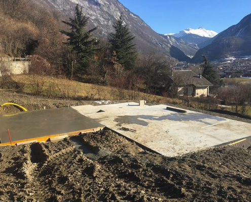 Réalisation de bassement pour chalet par Maçonnerie Pouget