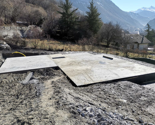 Réalisation de bassement pour chalet par Maçonnerie Pouget